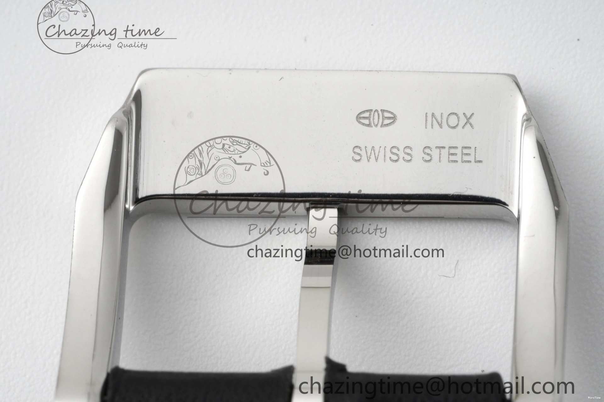 MIROTIME 0319 Bright Pilot Chrono SS AZF 1:1 Best Edition Green Dial on Brown Leather Strap A 7059